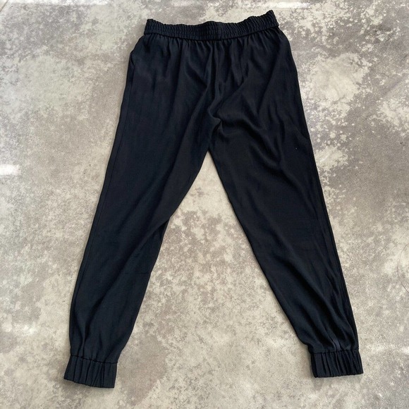 Emerson Thorpe Silk Blend Black Jogger Pants Womens Size Medium Lightweight - Picture 7 of 10